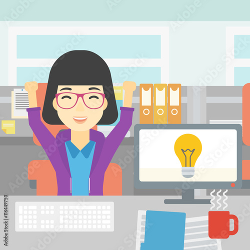 Creative excited woman having business idea.