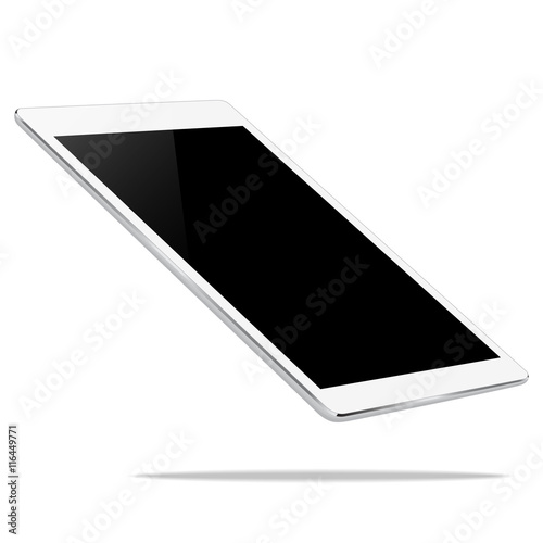 mock up white tablet perspective view isolated on white vector design