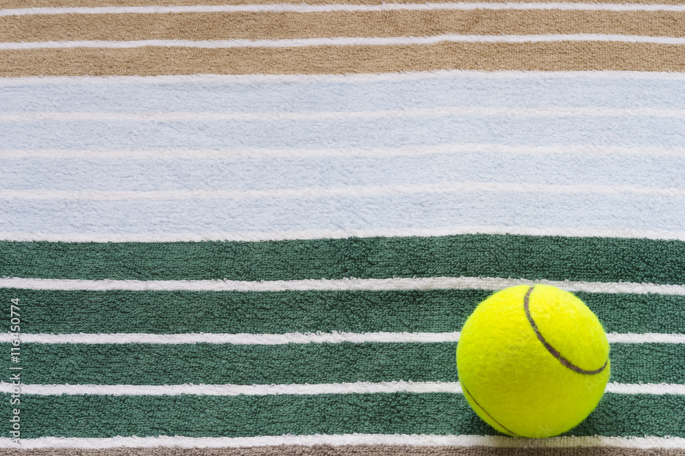 Ball for tennis on a towel