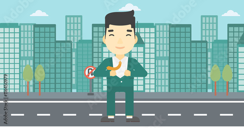 Business man opening his jacket like superhero.