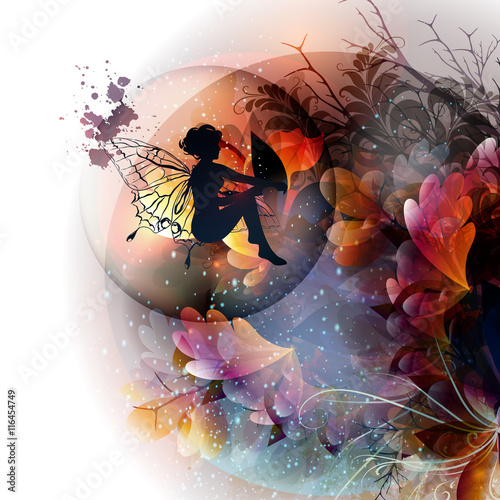 Floral template with colorful florals