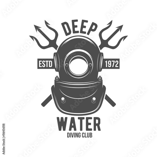diving vintage labels logos  and design elements