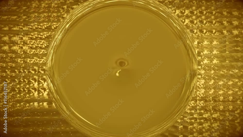 Diseño 3d de Oro brotando de un fondo de cristal
