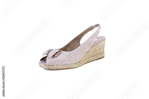 Women's sandals on a white background, online shop