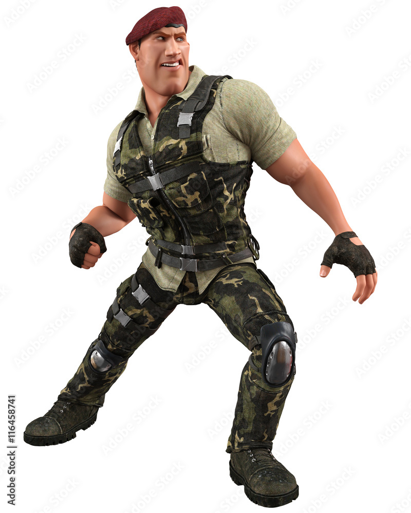 Fototapeta premium war dog getting ready