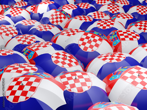 Umbrellas with flag of croatia