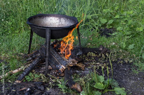 cauldron (kazan) on fire