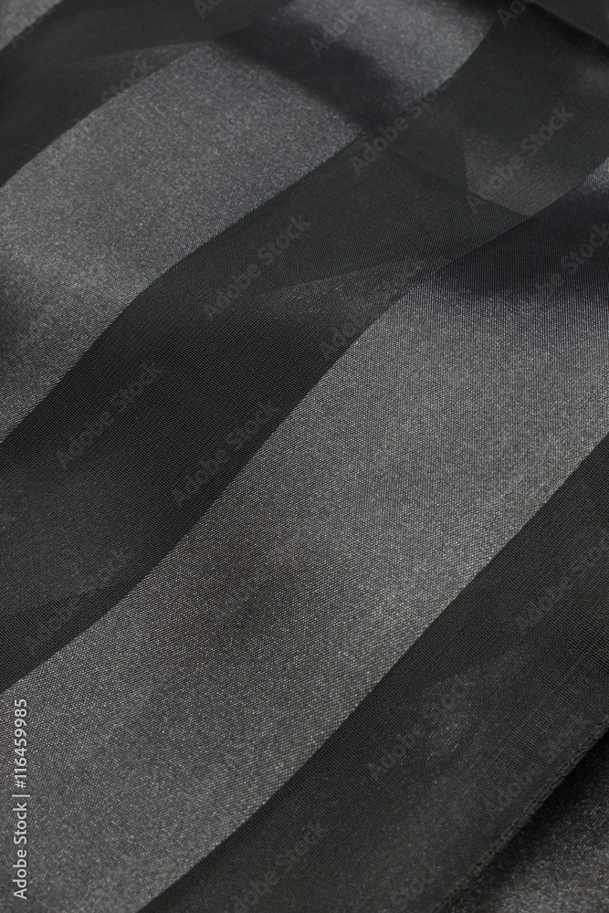 This is a photograph of Black Polyester scarf with lace insert This is a photograph of Black Polyester scarf with lace insert