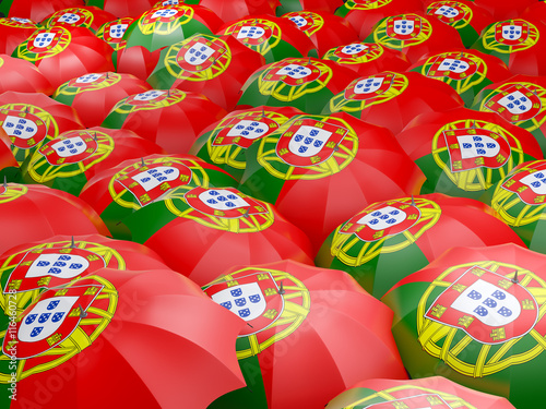 Umbrellas with flag of portugal