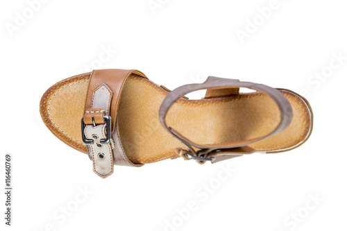 stylish shoes on a white background, women shop online