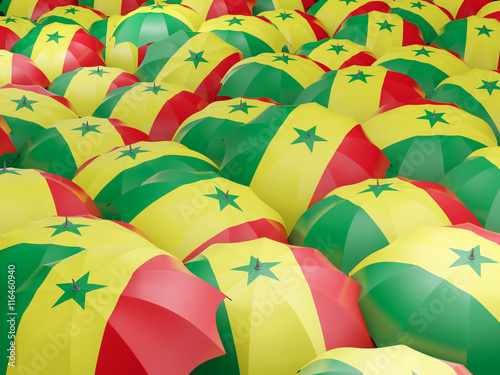 Umbrellas with flag of senegal