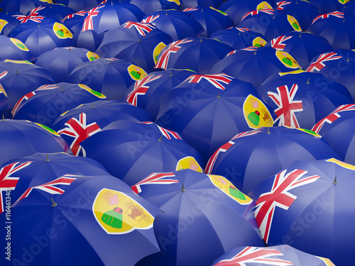 Umbrellas with flag of turks and caicos islands