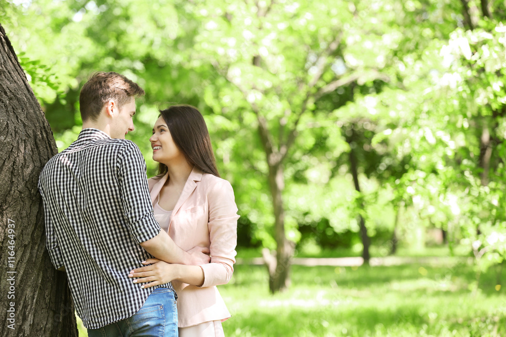Fototapeta premium Lovely couple in park