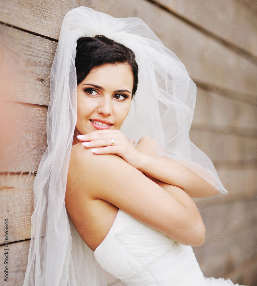 Fototapeta premium Young brunette bride.