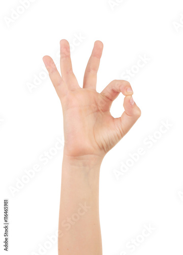 Wallpaper Mural Child hand isolated on white Torontodigital.ca