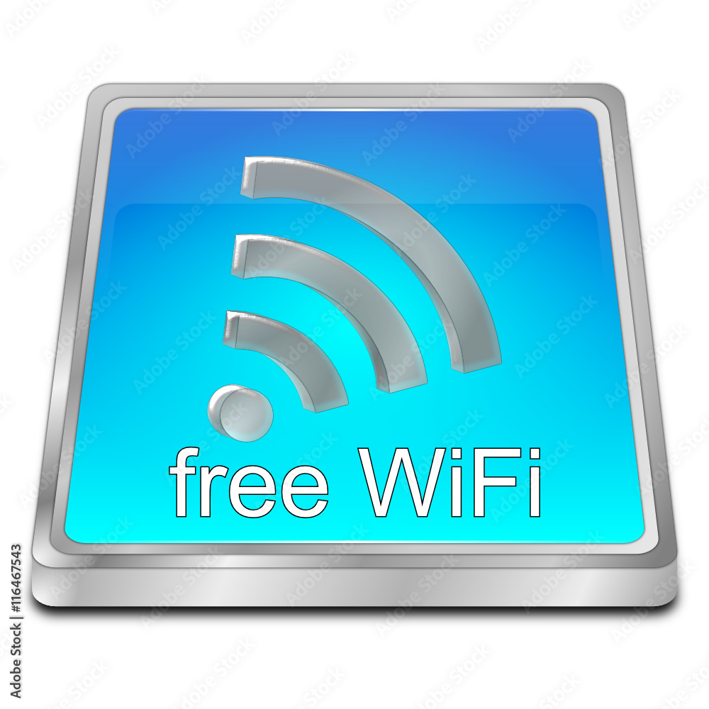 free wireless WiFi button - 3D illustration free wireless WiFi button - 3D illustration