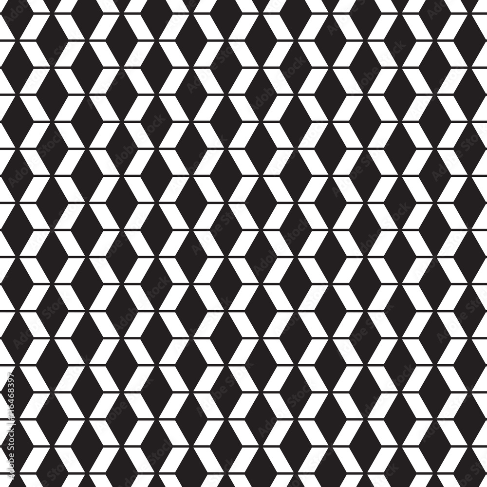 Seamless Geometric Zig Zag Pattern in Black and White