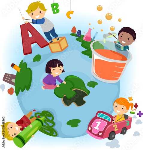 Stickman Kids Earth Education