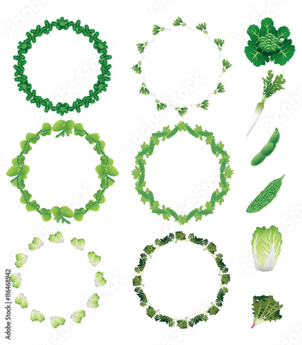 野菜フレーム（丸・ブロッコリー、大根、枝豆