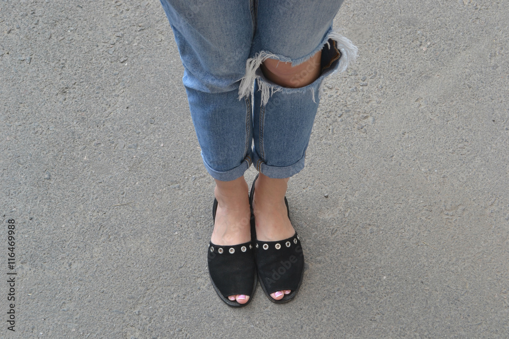 fashion black summer slippers