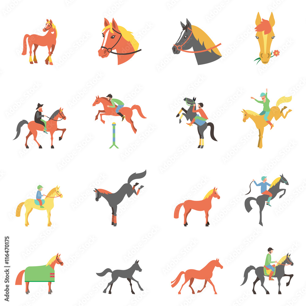 Vector Horse icons set. Vector Horse icons set.