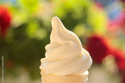 vanilla ice cream cone outdoor