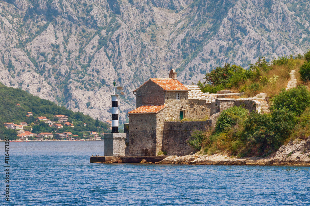 Church of Our Lady of Angels on the seaside of Kotor Bay. Montenegro