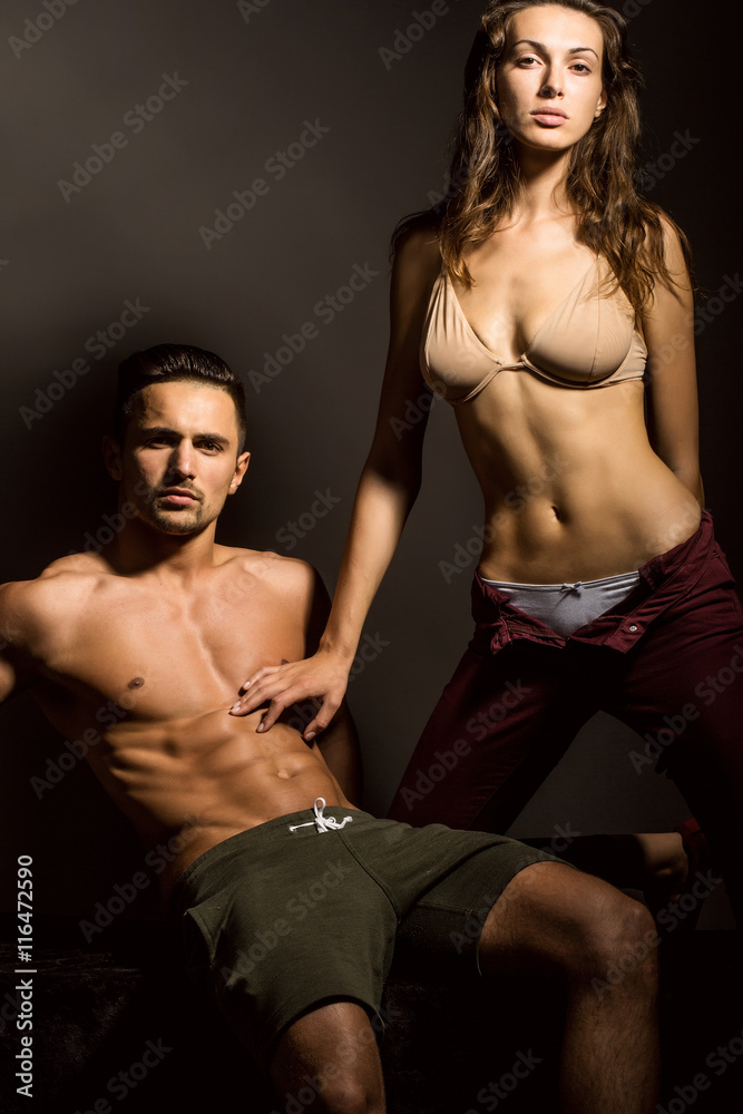 sexy young couple in studio sexy young couple in studio