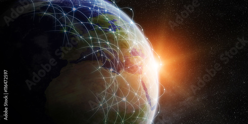 Fototapeta Naklejka Na Ścianę i Meble -  Global network and data exchange over the world