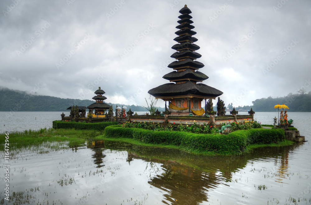 Pura Ulun Danu Bratan, Hindu temple on Bratan lake, Bali, Indonesia.. Pura Ulun Danu Bratan, Hindu temple on Bratan lake, Bali, Indonesia..