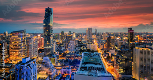 Canvas Print Bangkok city at sunset
