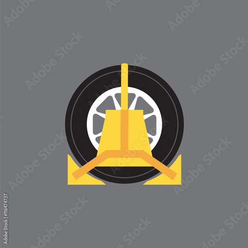 Wheel Clamp Side View Vector Illustration.