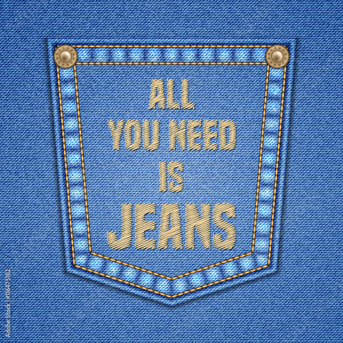 Jeans pocket with embroidery