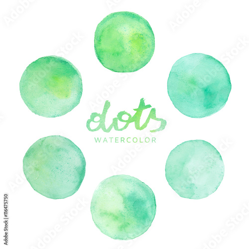 Watercolor Background Dots Set 12 - Green and Mint