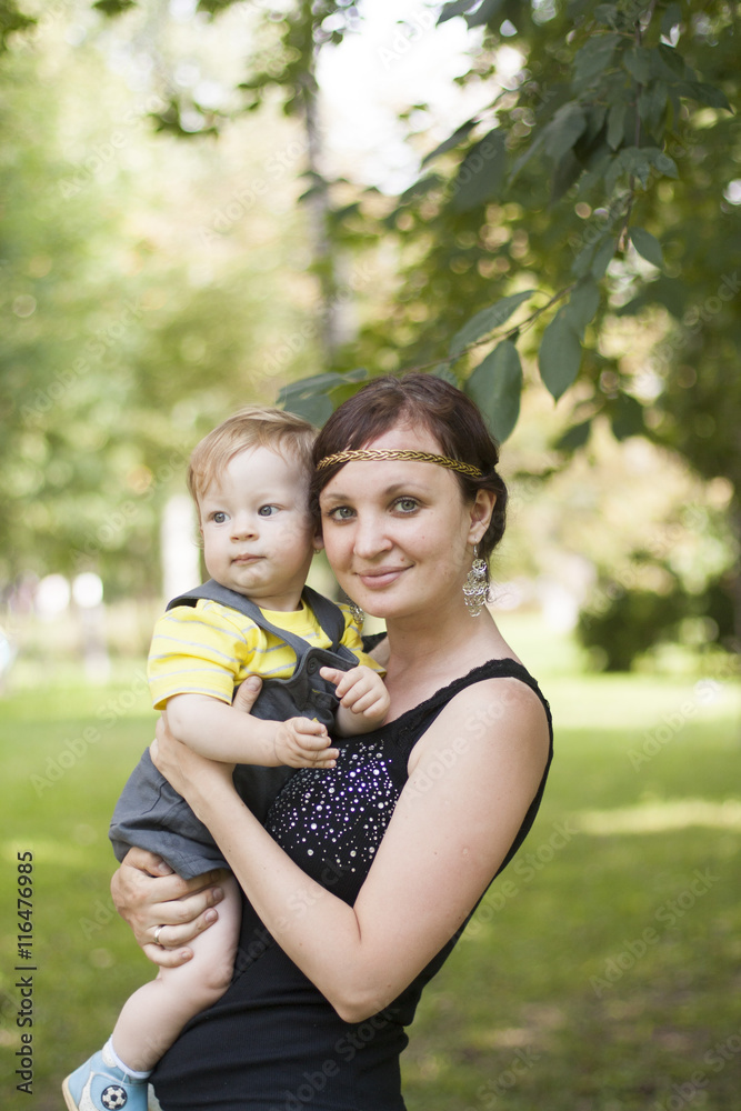 Mother with little son outdoor Mother with little son outdoor