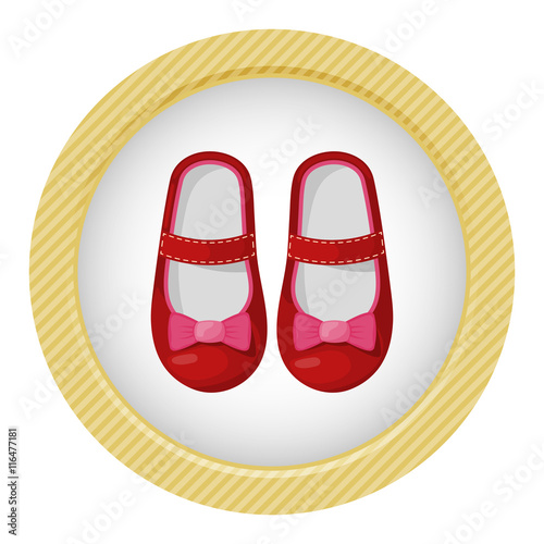 Illustration of beautiful baby girl shoes