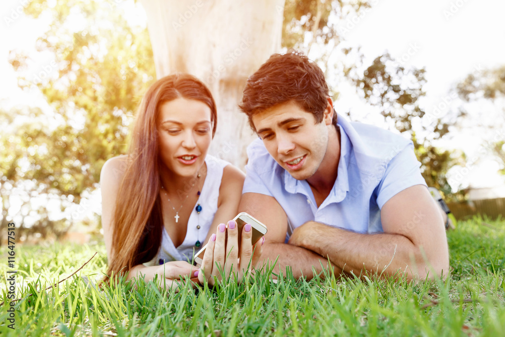 Young couple in the park Young couple in the park