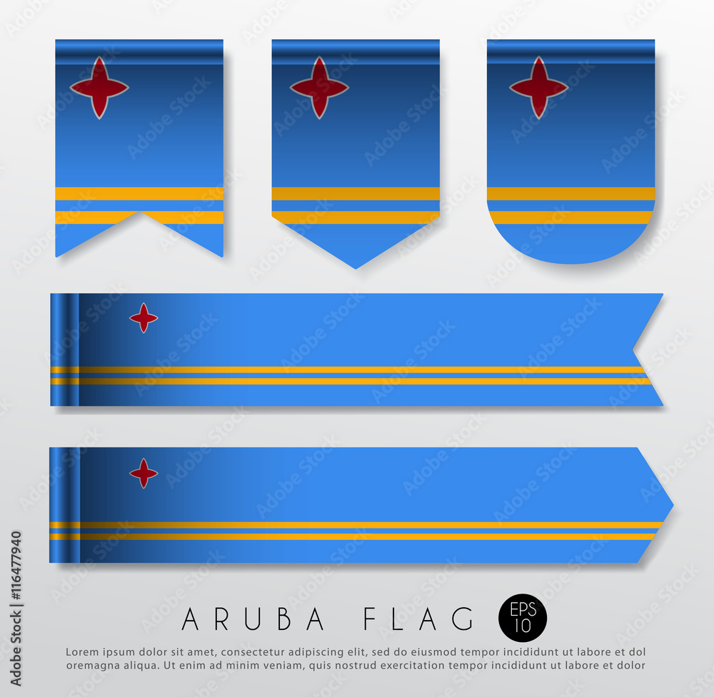 Fototapeta premium Set Of World Flag Ribbon Template : Vector Illustration