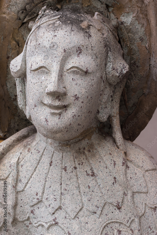Close-ups statue the face Chinese Stone Doll. Close-ups statue the face Chinese Stone Doll.