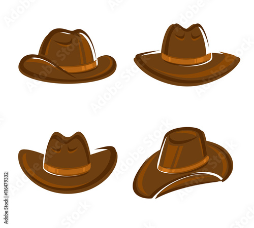 Cowboy hat set. Vector