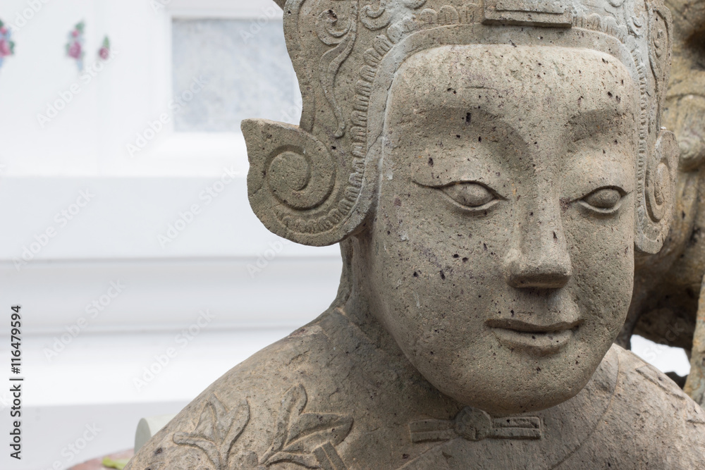 Close-ups statue the face Chinese Stone Doll. Close-ups statue the face Chinese Stone Doll.