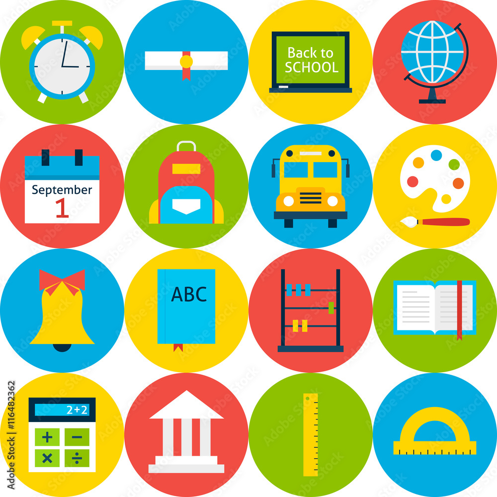 White Tile School Background with Circles White Tile School Background with Circles