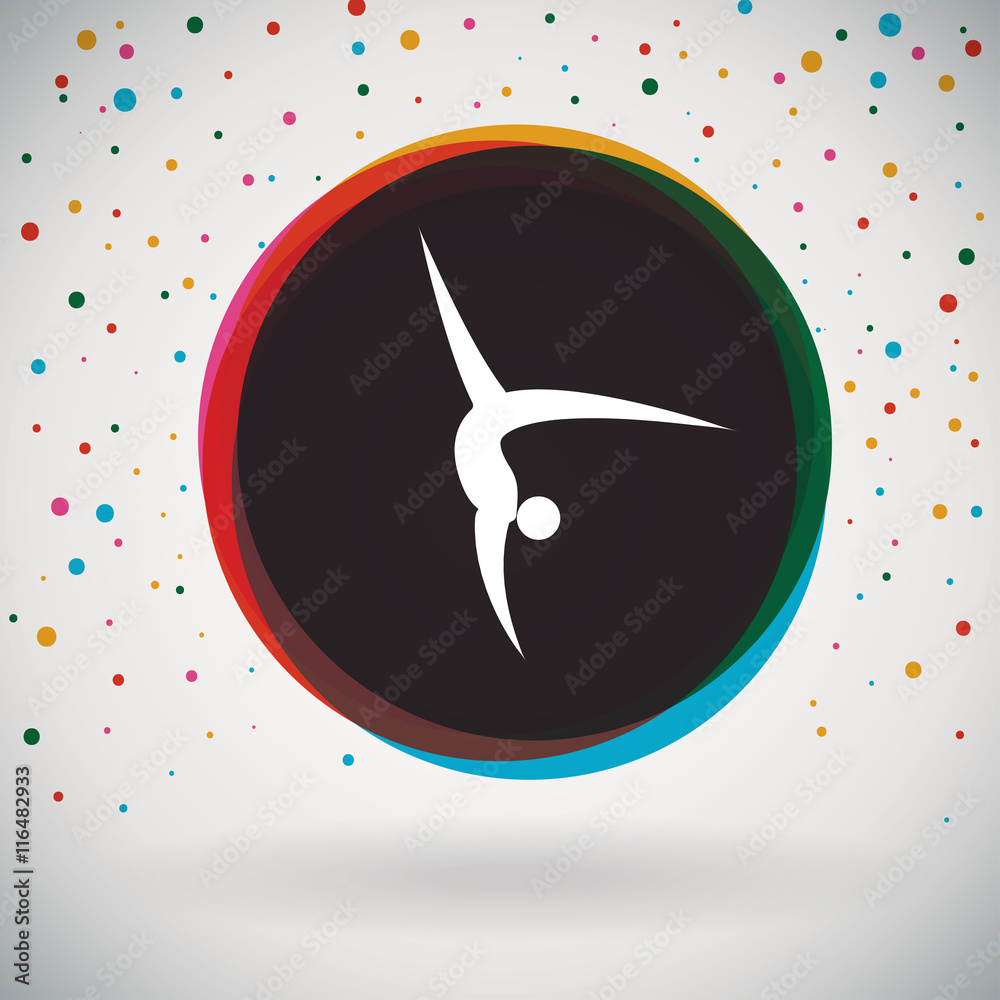 Artistic Gymnastics - Colorful icon and sports background Stock Vector ...