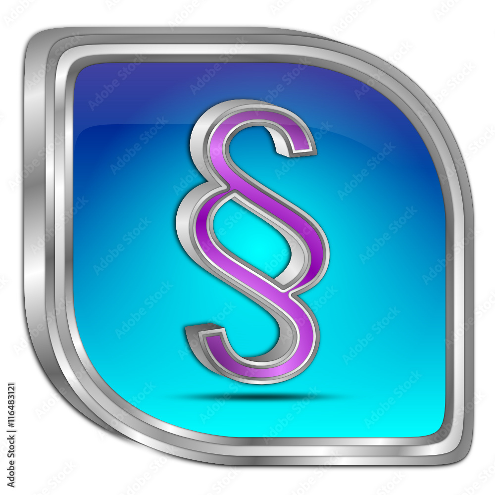 Law paragraph button - 3D illustration