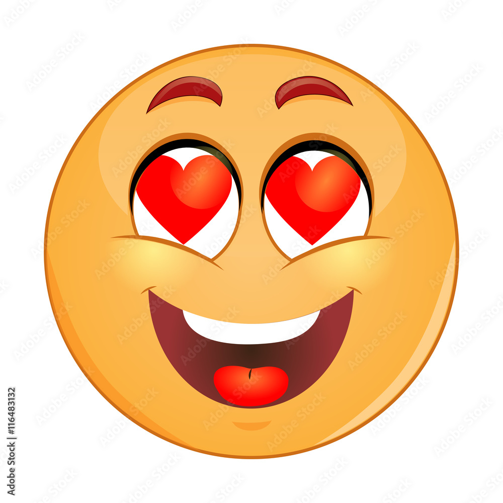 Fototapeta premium In love emoticon. Vector illustration 