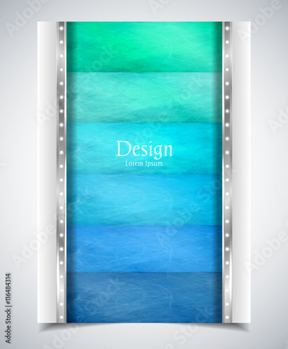 Cover design. Colored scratched stripes bounded on two sides. Size A4. Vector illustration, eps10.