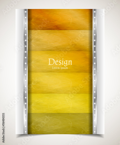 Cover design. Colored scratched stripes bounded on two sides. Size A4. Vector illustration, eps10.