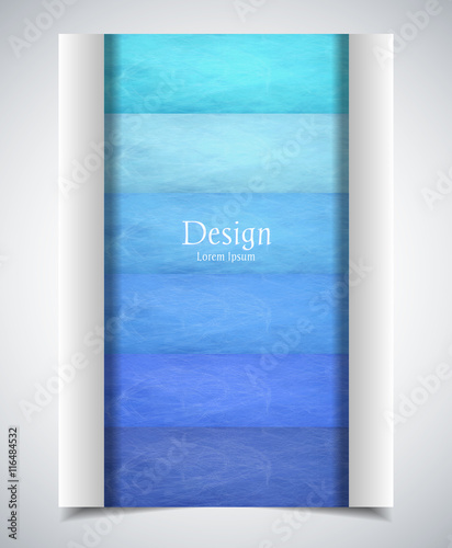 Cover design. Colored scratched stripes bounded on two sides. Size A4. Vector illustration, eps10.