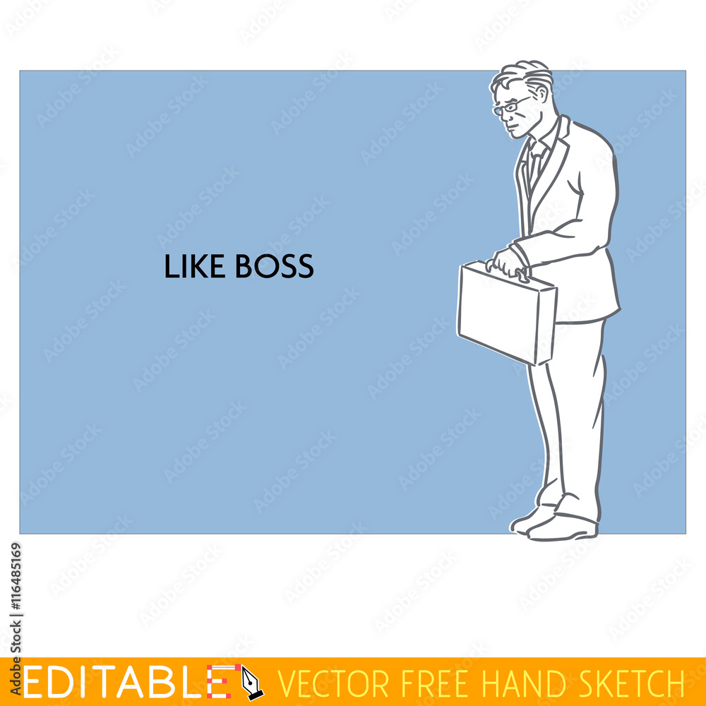 Fotografie Like Boss. Tall man. Editable vector icon in linear style.