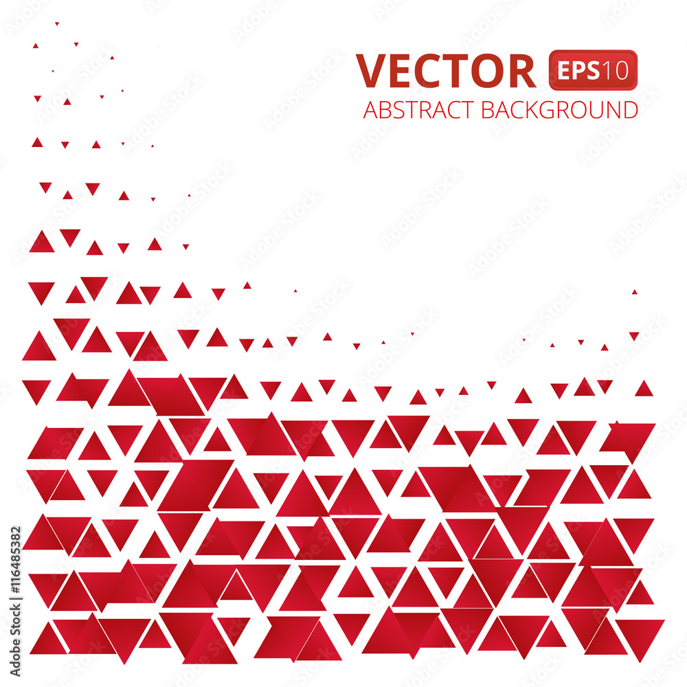 Abstract red triangle vector background. Vector illustration Stock